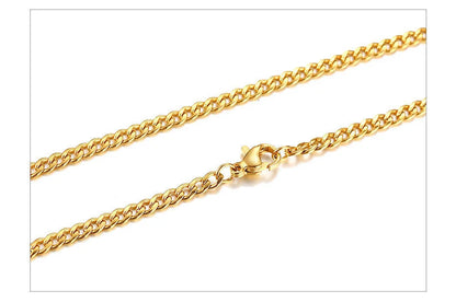 Men's Cuban Link Chain Necklace Stainless Steel Black Gold Color Male Choker colar Jewelry Gifts for Him