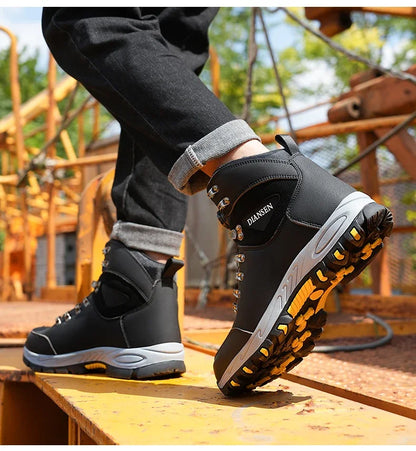 Puncture-Proof Protective Shoes Work Boots Tactical Boots Rotating Button Safety Shoes Men Work Sneakers Indestructible Shoes