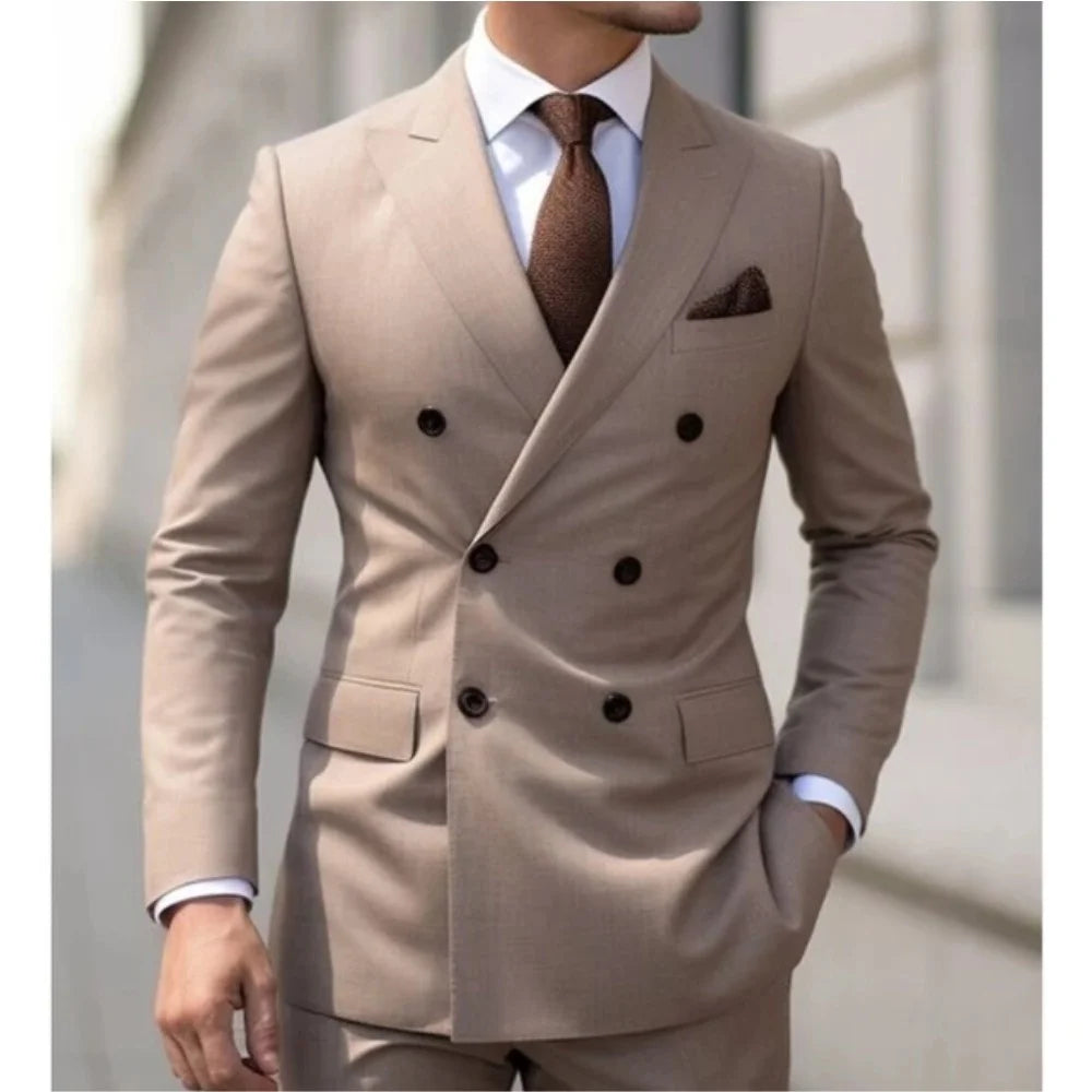 Men's Wedding Tuxedo Suit Formal Sparkling Orange Burnt 2-Piece Suit with Metal Button Trabajo Daily Wear