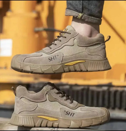 Labor Protection Shoes Steel Toe Breathable Odor Proof Capsprevent Smashing Punctures Welders Resistant  Dirt Light Safety Shoes