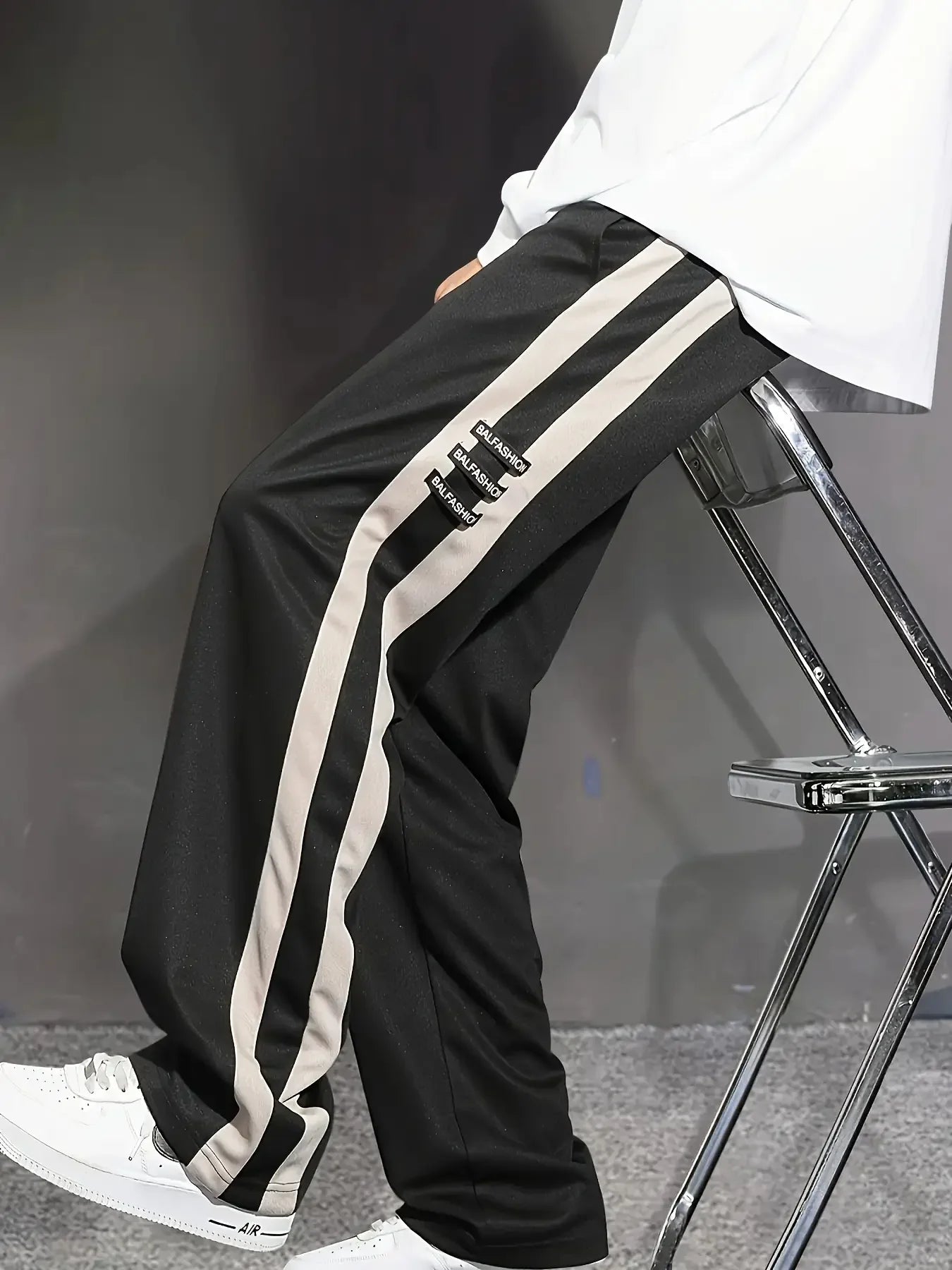 Men's striped three-dimensional waist sports casual pants, men's sports pants