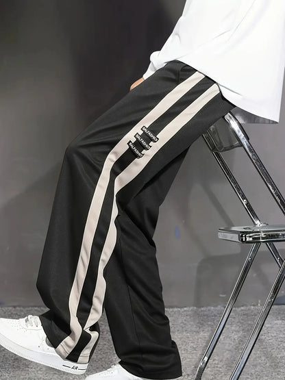 Men's striped three-dimensional waist sports casual pants, men's sports pants