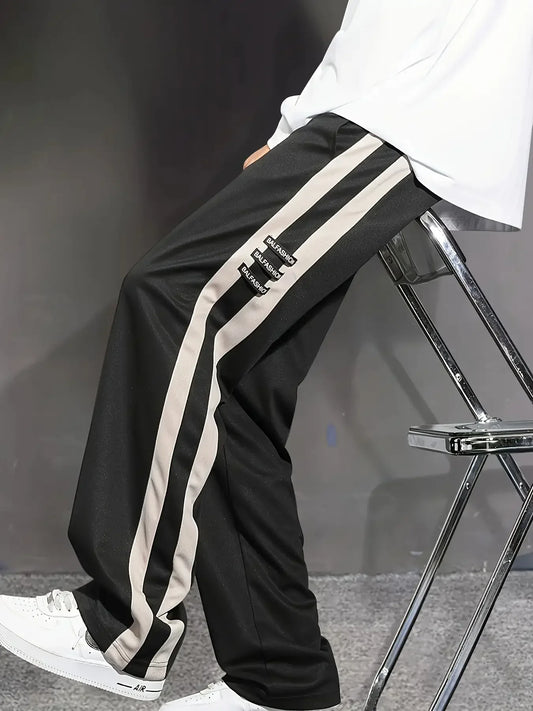 Men's striped three-dimensional waist sports casual pants, men's sports pants