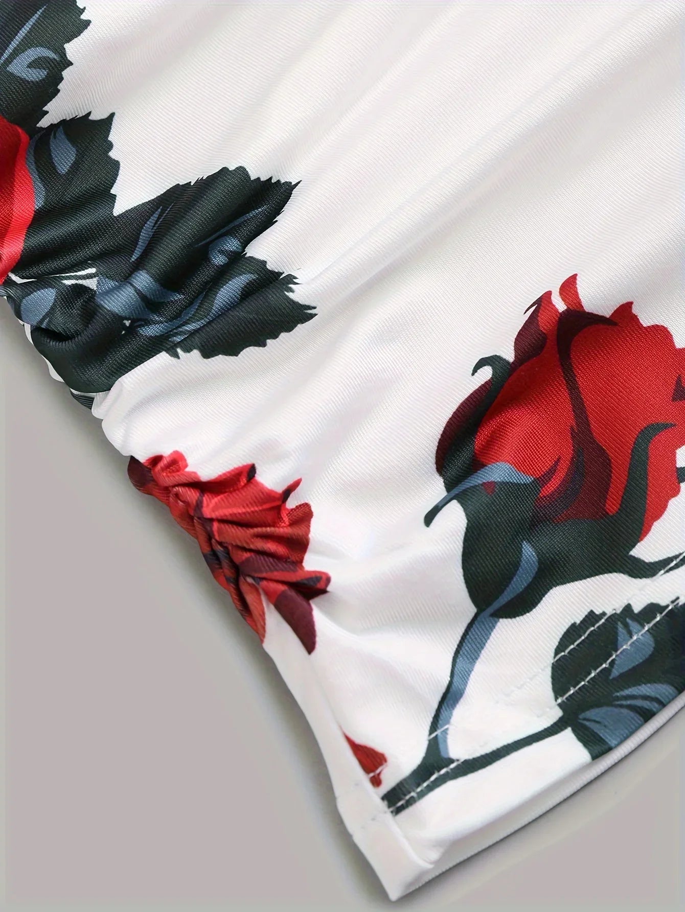2024 spring and summer Europe and the United States new women's rose print pleated suspenders butterfly lace cross vest.