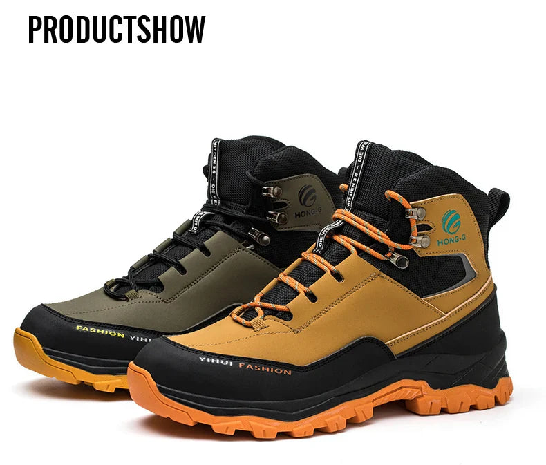 Men's Safety Shoes Steel Toe Anti Smash Safety Boots Puncture Proof Construction Wear-Resistant Work Boots