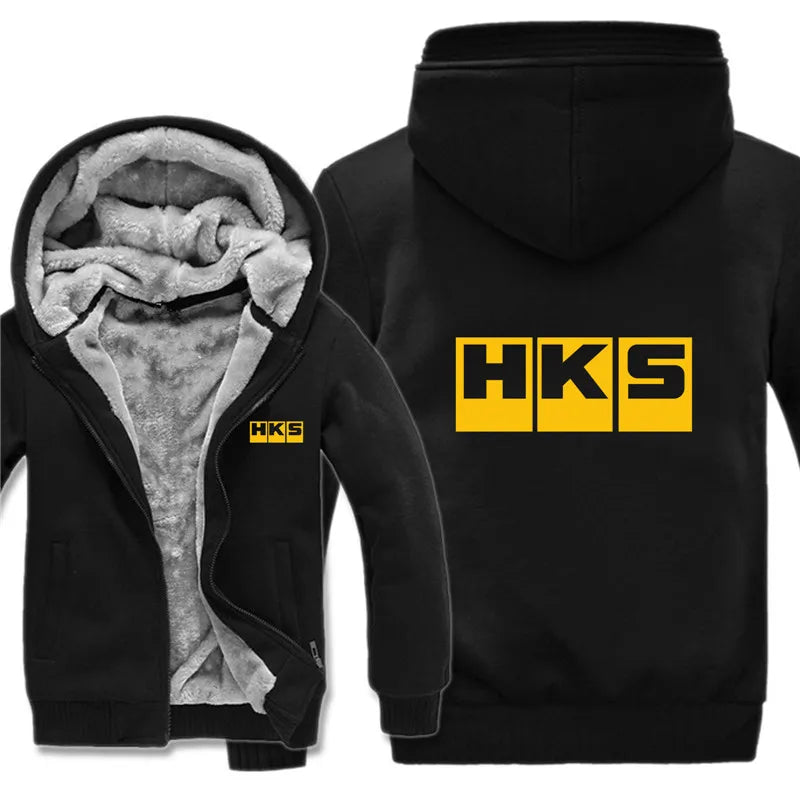 HKS Power and Sports Hoodies Men Streetwear Coat Wool Liner Jacket HKS Sweatshirts Warm Hoody