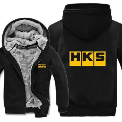 HKS Power and Sports Hoodies Men Streetwear Coat Wool Liner Jacket HKS Sweatshirts Warm Hoody