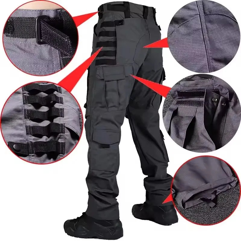 Tactical Pants Men Multi-Pocket Cargo Pants Casual Trousers Wear-Resistant Quick Dry Workwear Hiking Trainning Pant Loose