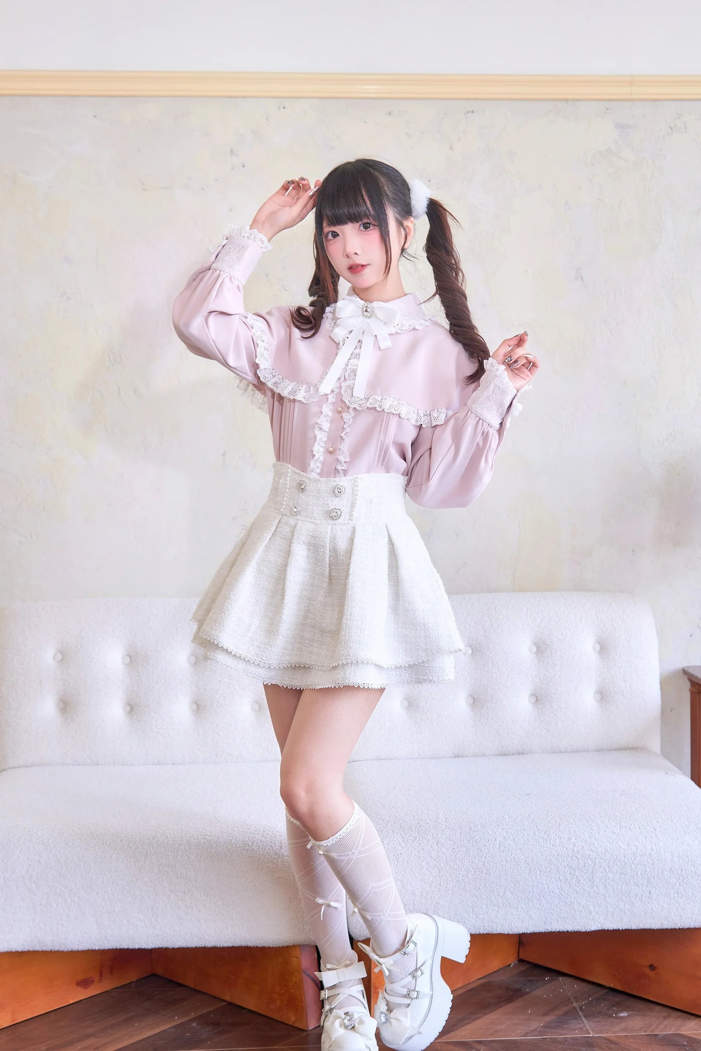 Japanese Sweet Girls Tweed Short Skirt 2025 Spring New Original Mine Series Mass Production Bud Suit High Waist Y2k Lolita Skirt