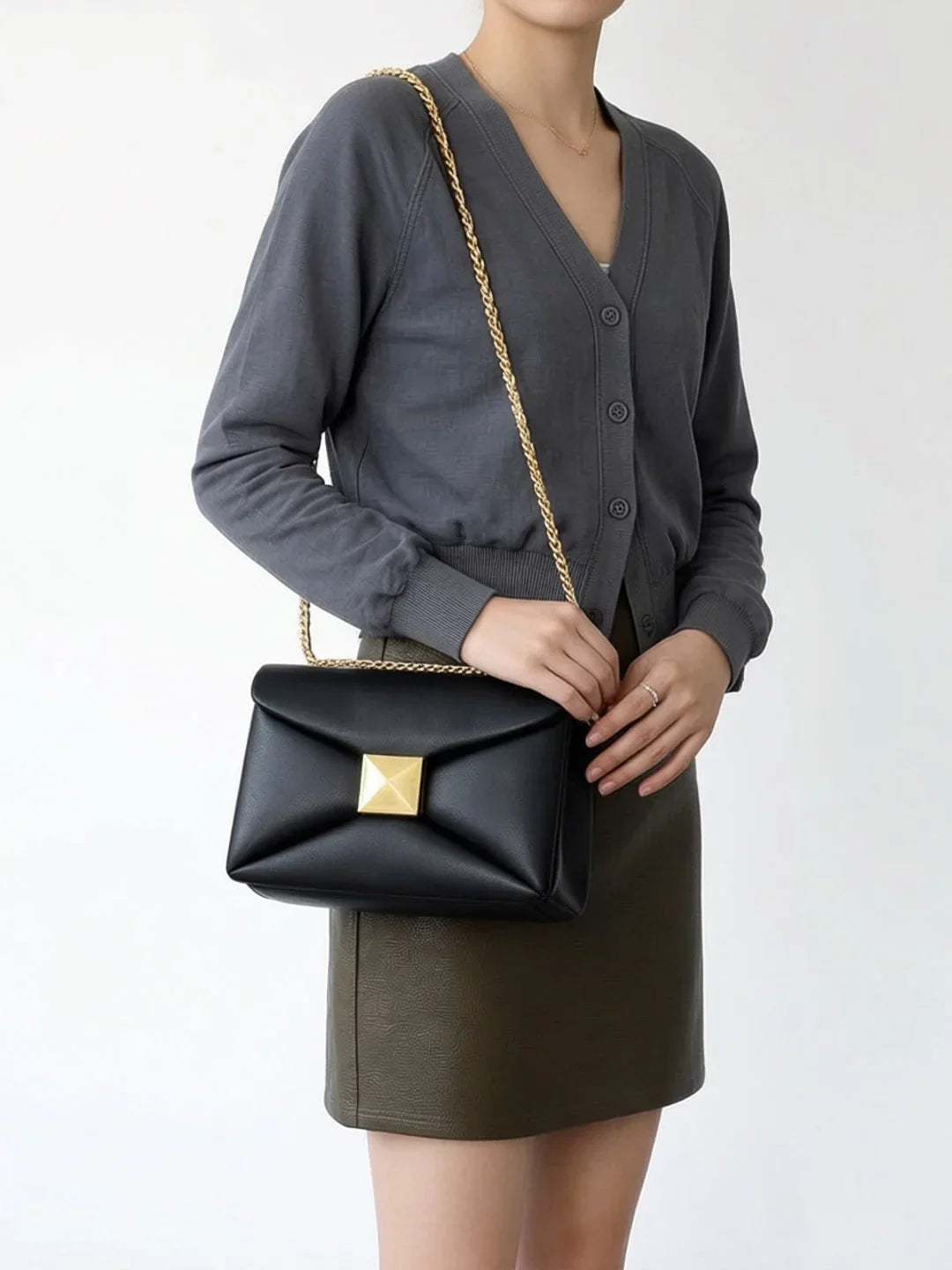 Luxury Designer Women's Crossbody Bag Real Leather Small Square High Quality Cowhide Underarm Shoulder Fashion Bag