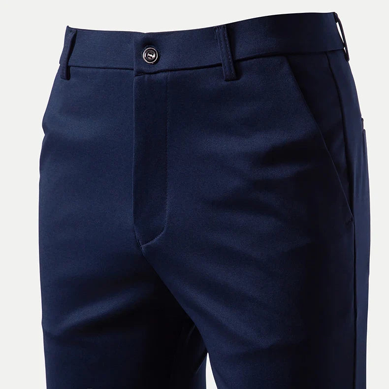 Men's Stretchy Casual Pants Business Suit Pants Spring Summer Breathable Dress Pants Full Length Homme Work Trousers