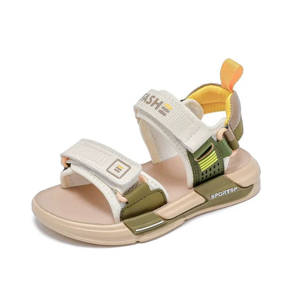 Kids'Casual Shoes Sandals Open-Toe EVA Summer Shoes For Boys Hook and Loop Anti-slip Soft Bottom Beige Black Shoes Size 26-37
