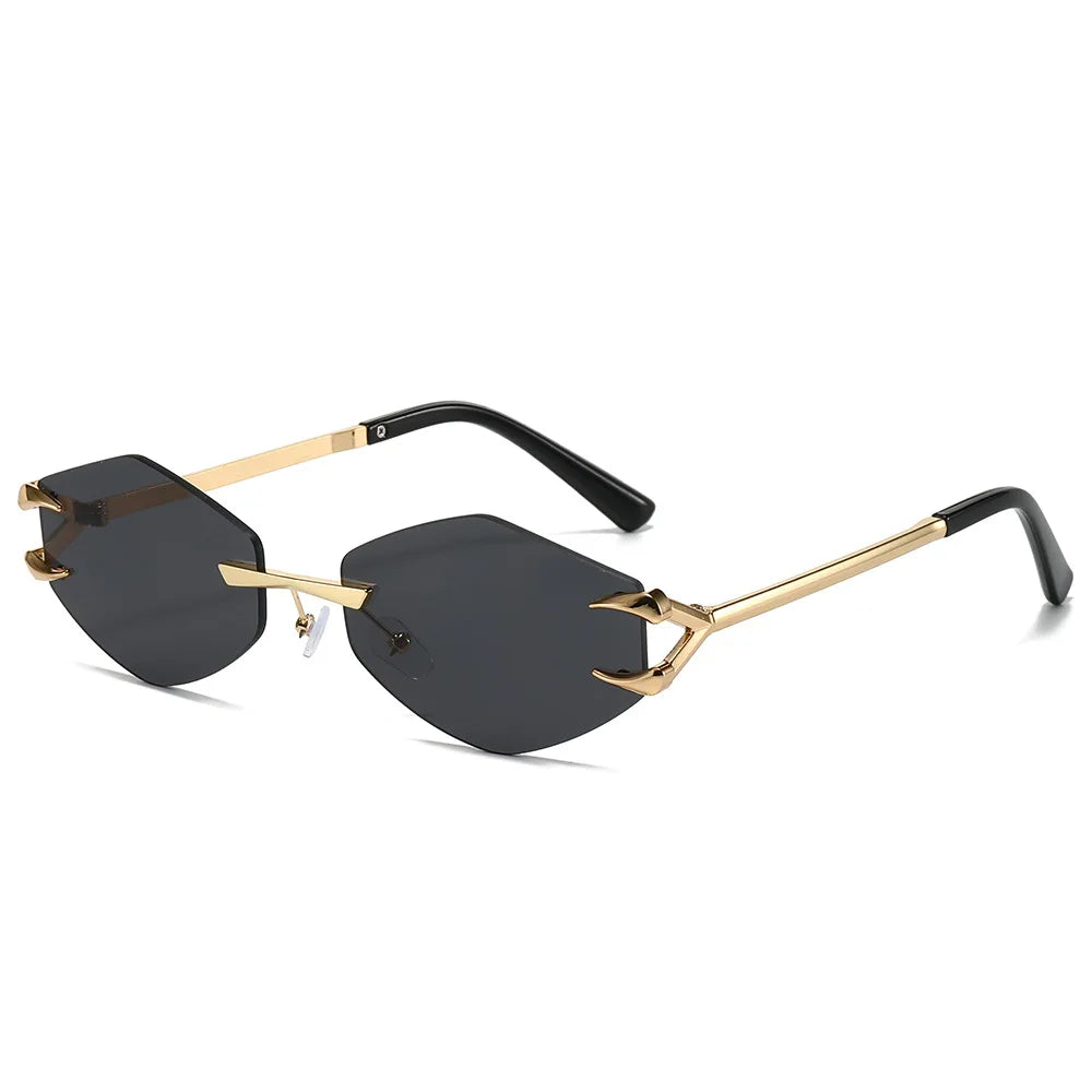 Women's Sunglasses Fashion Rimless Rhombus Sun Glasses for Female
