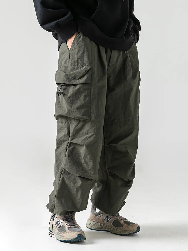 Vintage Baggy Hiking Cargo Pants Men Waterproof Casual Sport Jogging Sping Summer Parachute Pants Outdoor Wide Leg Trousers