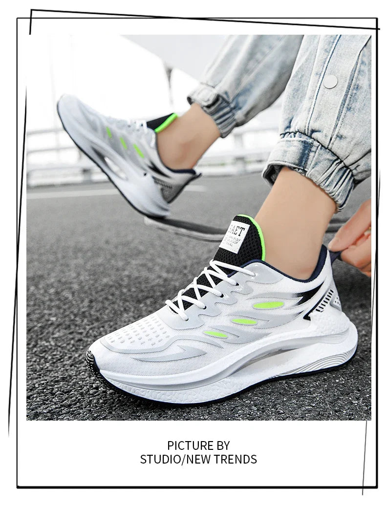 Men's Breathable Sports Shoes Spring New Mesh Casual Fashion Versatile Trendy Men's Shoes Summer Running Shoes Suitable for Outdoor Sports