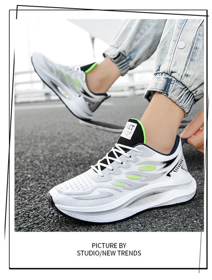 Men's Breathable Sports Shoes Spring New Mesh Casual Fashion Versatile Trendy Men's Shoes Summer Running Shoes Suitable for Outdoor Sports