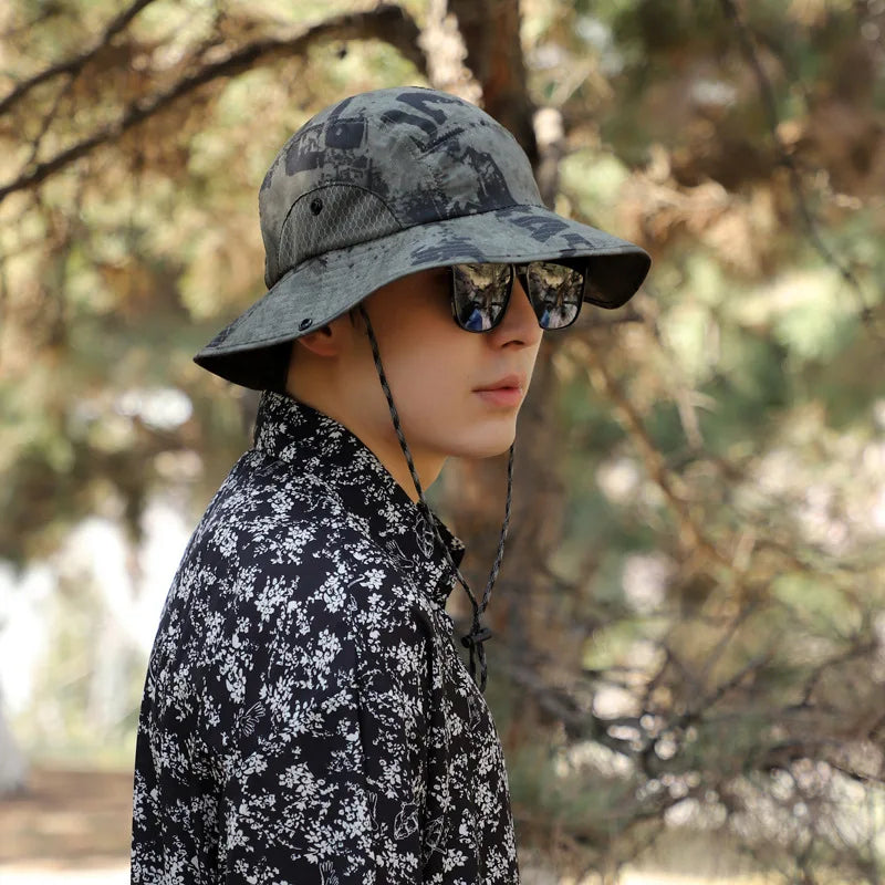 60-65cm Xxl Big Head Hat Men Summer Outdoor Jungle Fisherman Cap Lightweight