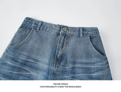 Retro Denim Pants Men's Jeans Loose Straight Casual Trousers Vintage Jeans Y2k Clothes Men's Pants Baggy Jeans Man  Four Seasons