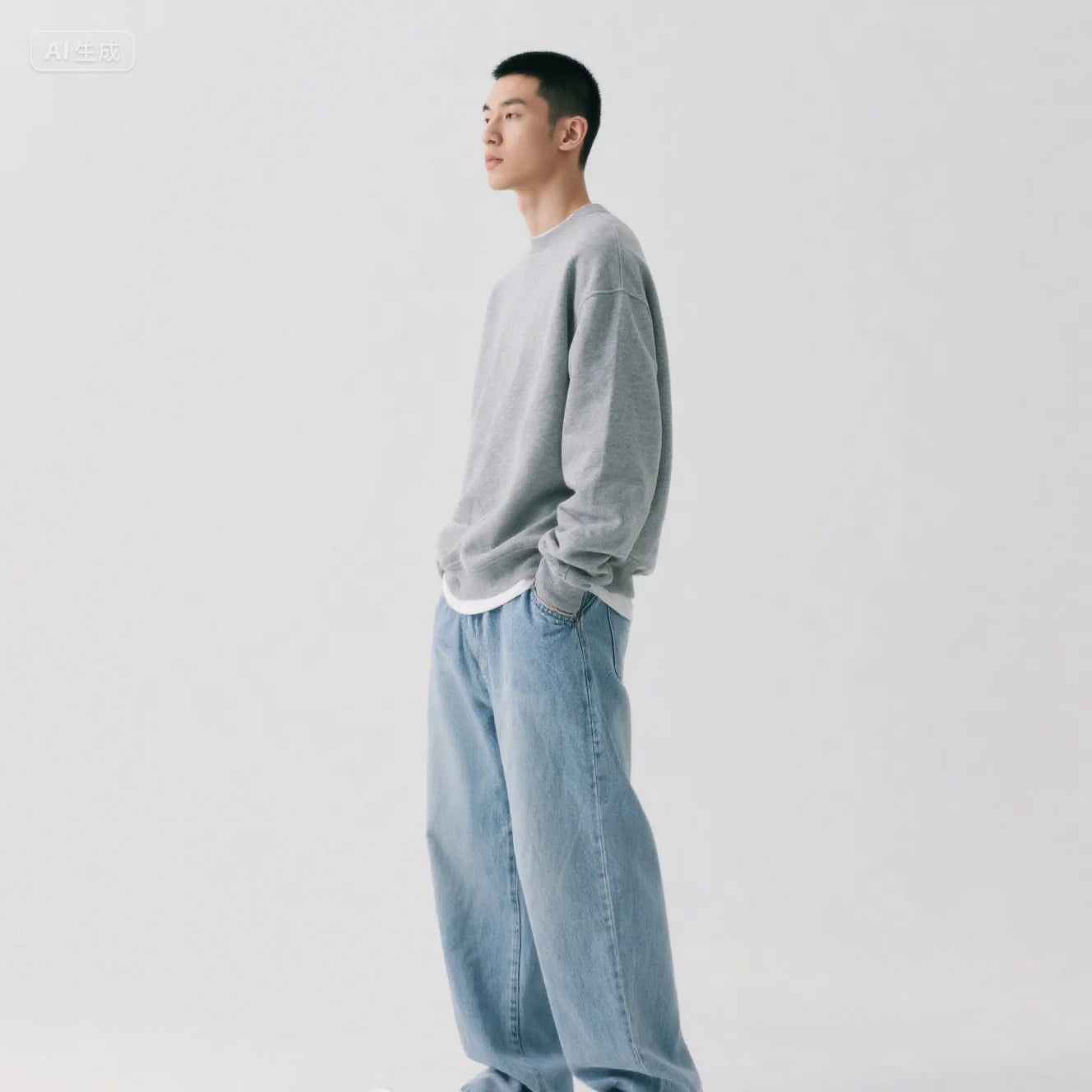 Spring Autumn Men Baggy Jeans Oversize Straight Loose Casual Denim Trousers Solid Color Streetwear Fashion Y2k Wide Leg Pants