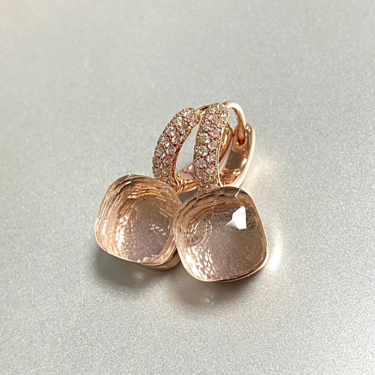 Classic Candy Color Earrings Inlay Transparent Zircon 27Colors Crystal Earrings Rose Gold Plated Fashion Jewelry For Women