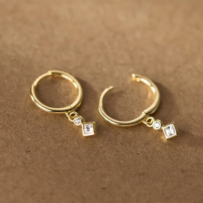 925 Sterling Silver Luxury Zircon Statement Charms Drop Earrings for Women Fashion European Huggies Party Dangle Jewelry