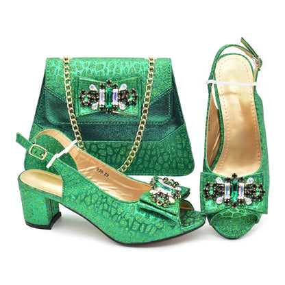 Purple Shoe and Bag Set for Party in Women Italian Shoe and Bag 2026 High Quality Elegant Heeled Shoes for Women African Pumps