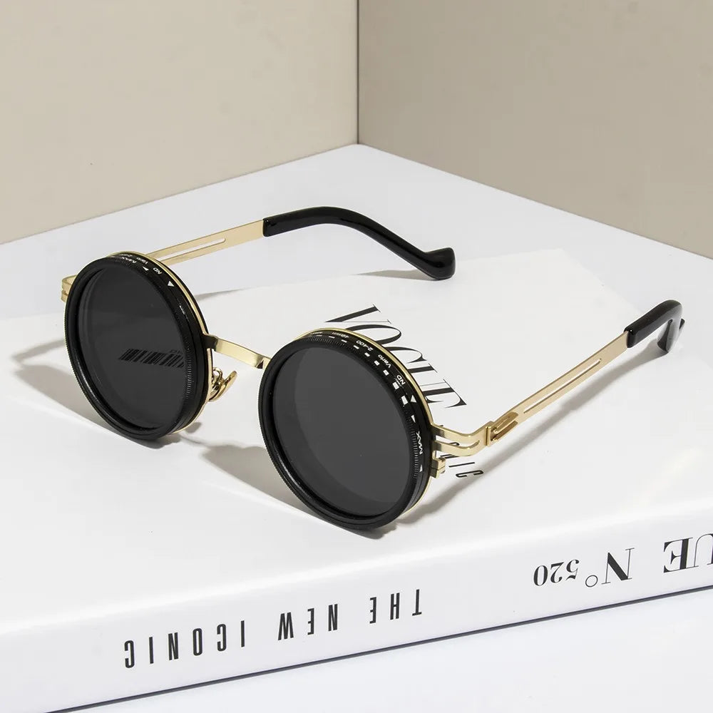 2025 Fashion New unisex handmade ND9 level Sunglasses Stepless Rotating Filter Retro Polarized Sunglass Cycling Sports Glassees