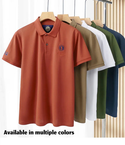Luxury brand badge embroidery polo shirt short sleeve men's summer top fashionable breathable lightweight comfort casual T-shirt