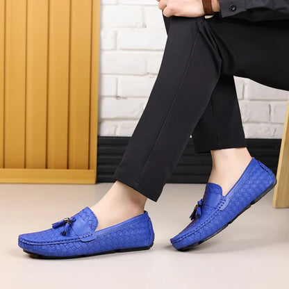 White Loafers Men Handmade PU Leather Loafers Shoes Slip on Casual Driving Flats Comfortable Moccasins Size 48 Men Shoes