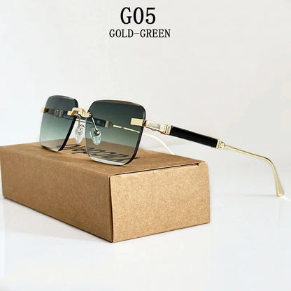Sunglasses Women Trendy Vintage Designer Rimless Sunglasses For Men