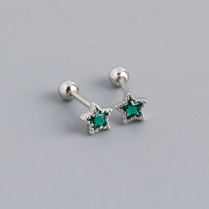 925 Sterling Silver Fashion Korean Petal Screw Bead Stud Earrings for Women Charm Ear Bone Piercing Jewelry Accessories