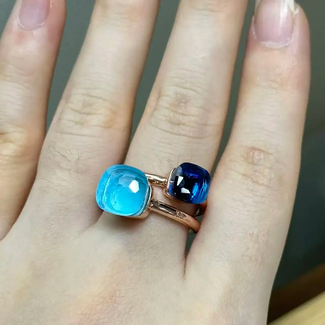 Classic and Petite Ring Set for Women Colorful Cyrstal Fashion Jewelry Gift Vanlentine's Day