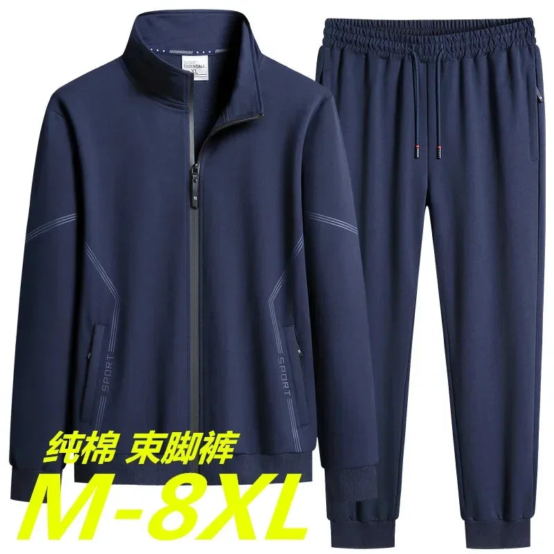 Unisex Jogging Suit MEN Plus Size 6XL 7XL 8XL Men's Tracksuit Suit New Arrive Tracksuit Mens Casual Solid Solor Sweatpant Set