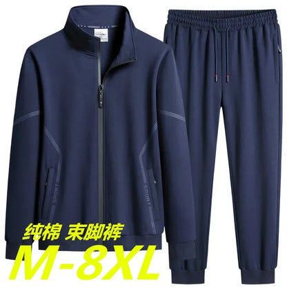 Unisex Jogging Suit MEN Plus Size 6XL 7XL 8XL Men's Tracksuit Suit New Arrive Tracksuit Mens Casual Solid Solor Sweatpant Set