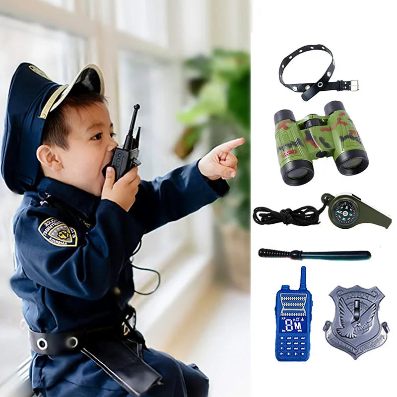 Complete Your Child's Police Costume with Walkie-talkie, Whistle & Handcuffs Accessories!