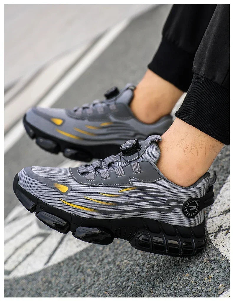 Men's Safety Work Shoes Anti-smash Anti-puncture Rotating Button Fashion Sport Boots Protective Security Men's Footwear