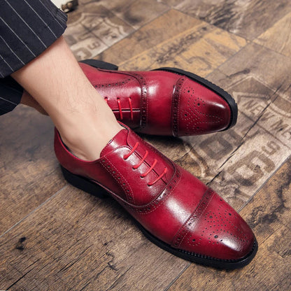 Handmade Fashion Mens Brogue Luxury Big Size 47 Wedding Party Leather Business Oxfords Dress Casual Formal Shoes Loafers for Men