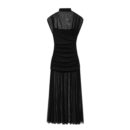 Spring Summer Elegant Women Dresses Wedding Guest Ladies Patch Work Tulle Dresses Valentine‘s Day Woman Dresses