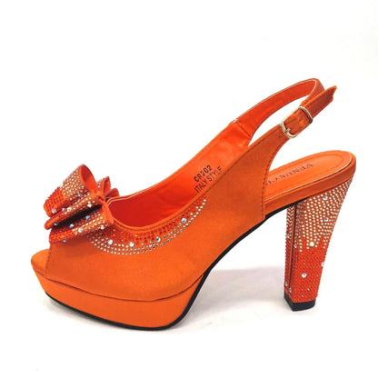Shoes Matching Bag With Applique Mature African Ladies Super High Heels Sandals for Party Fashionable Italian Women