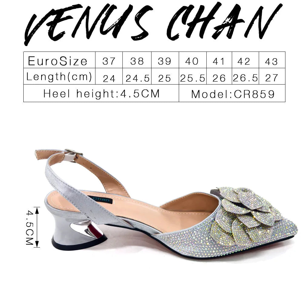 Italian Design Fashion Banquet Bags And Comfortable Mid-heel Hollow Pointed Shoes Are Suitable For parties Or Commuting