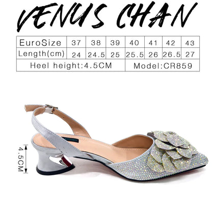 Italian Design Fashion Banquet Bags And Comfortable Mid-heel Hollow Pointed Shoes Are Suitable For parties Or Commuting