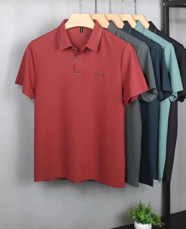 High end designer brand short sleeve POLO shirt men cool breathable summer T-shirt fashionable embroidery casual men's clothing
