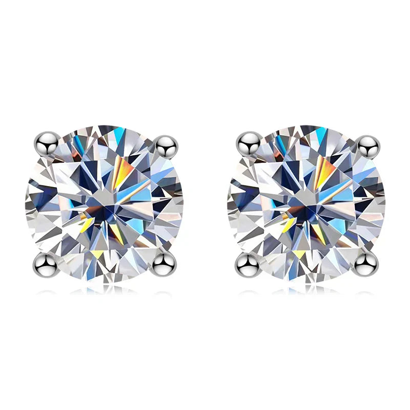 3mm/4mm/5mm/6.5mm/8mm/9mm/10mm/11mm Certified D VVS1 Moissanite Stud Earrings 925 Silver Earrings For Women Men Jewelry