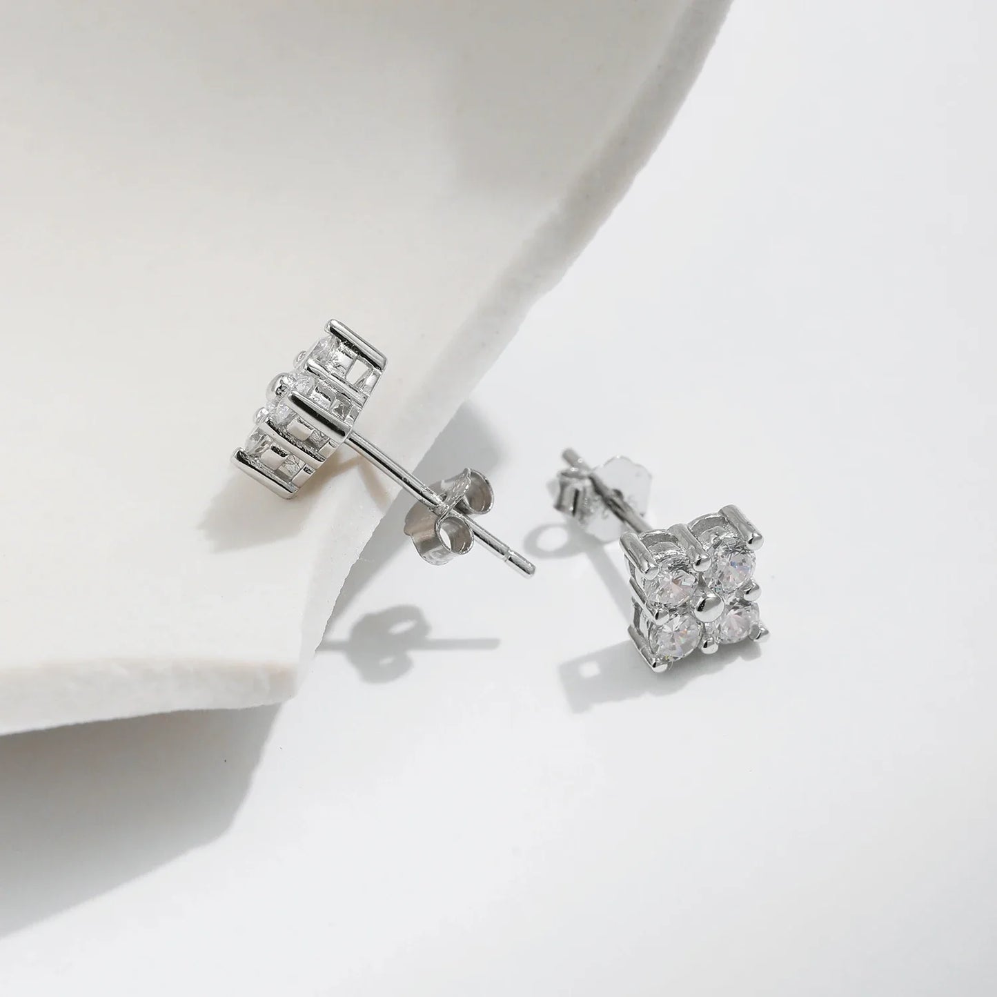 Simple D Color Moissanite 925 Sterling Silver Dazzling Lab Created Diamond Ideal Cut Stud Earrings For Women Jewelry