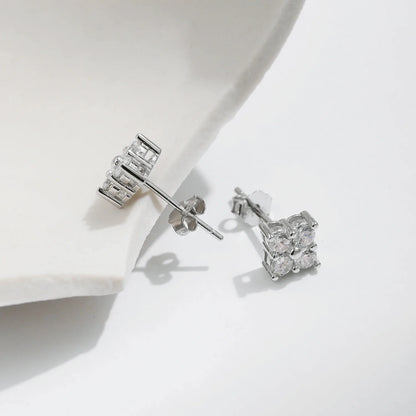 Simple D Color Moissanite 925 Sterling Silver Dazzling Lab Created Diamond Ideal Cut Stud Earrings For Women Jewelry
