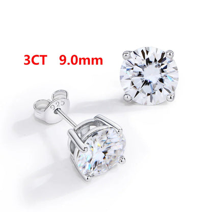 D VVS1 Moissanite Four Claw Earrings For Women Man S925 Sterling Silver Sparkling Wedding Jewelry Shipping from the USA