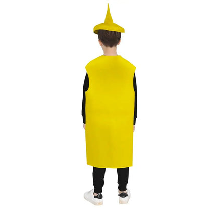 Red Tomato Delicious Ketchup Costume Adult Boy Girl Funny Disguise Suit Yellow Mustard Halloween Cosplay Party Clothes