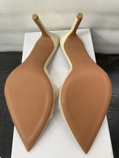 Novas Sandálias Femininas de Salto Alto de Verão Simples Transparentes de Salto Alto, Chinelos de Salto Agulha, Bico Fino, Aberto na Frente, Mules