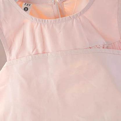 Cute blue lace sleeveless dress With Bag princess dress For 2-10 Yrs baby girls Children Clothes 6.1 Children's Day Clothing