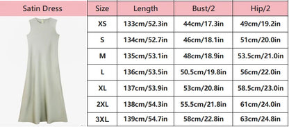 spring summer elegance satin dress + knitted top match set maxi floor length woman clothes